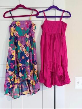 GAP Girls' Hot Pink Sundress & Multicolor Floral Dress Set